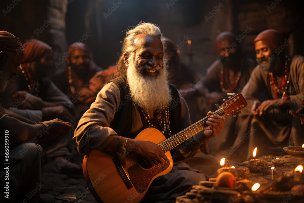 A Shaker community engaged in communal work and song, embodying simplicity, equality, and spiritual devotion. Concept of communal spirituality. Generative Ai.