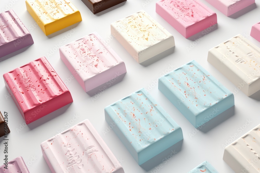 A vibrant display of multicolored boxes on a tabletop A vibrant display of multicolored boxes on a tabletop