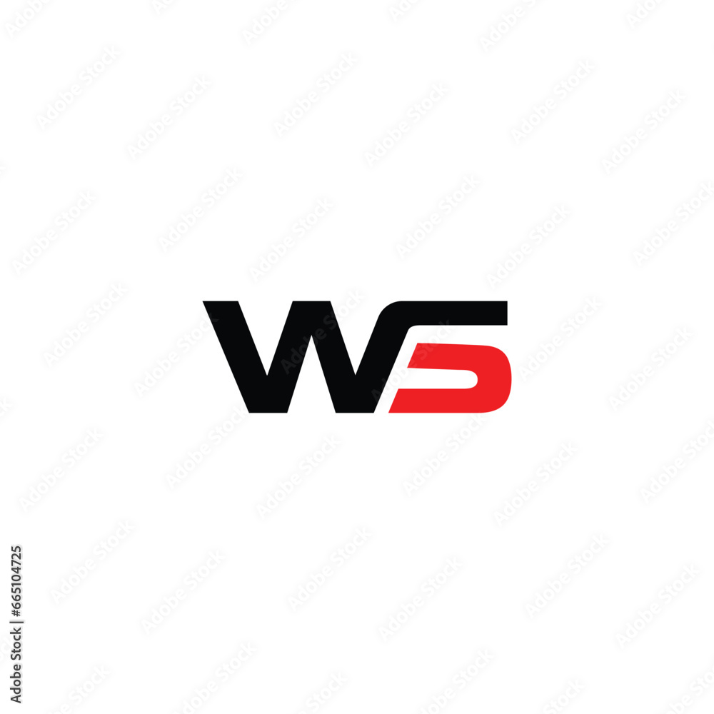 Monogram Letter WS Logo Design. Black and White Logo. Usable for Business Logos. Flat Vector Logo Design Template