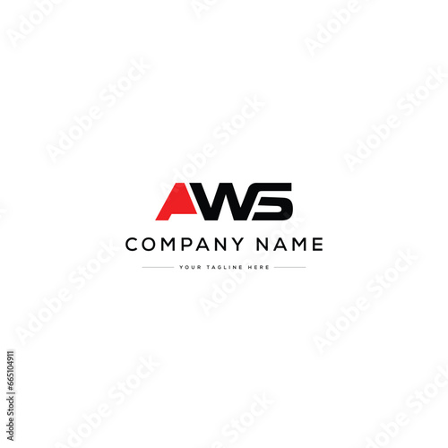 Creative Modern Monogram Letter AWS Logo Design. Black and White Logo. Usable for Business Logos. Flat Vector Logo Design Template