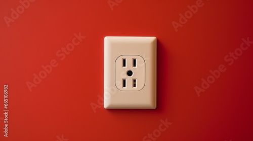 electrical outlet on orange wall.