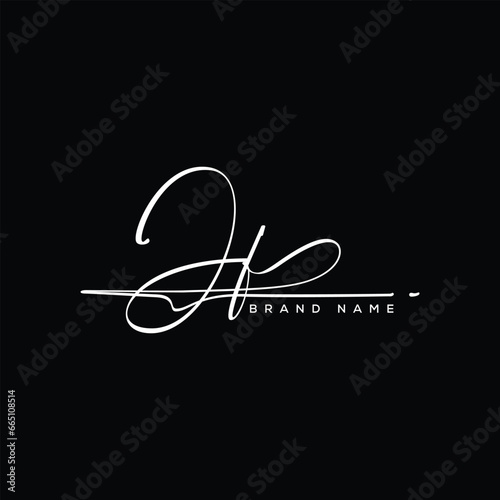 JF letter beauty handwriting vector logo. photo