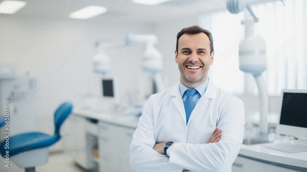 smiling male doctor.