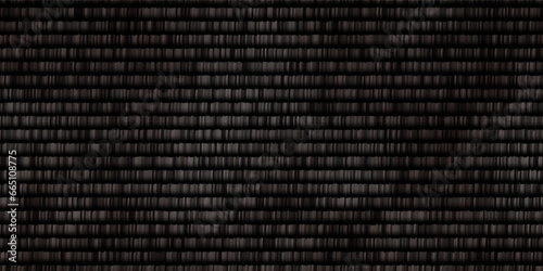Black seamless corduroy with a soft texture and horizontal ribs. Plush textile material for clothing and upholstered furniture. Vector background with velor pattern