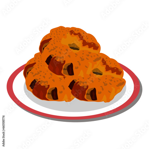 An illustration of Rascon bread on a plate, suitable for all business needs.