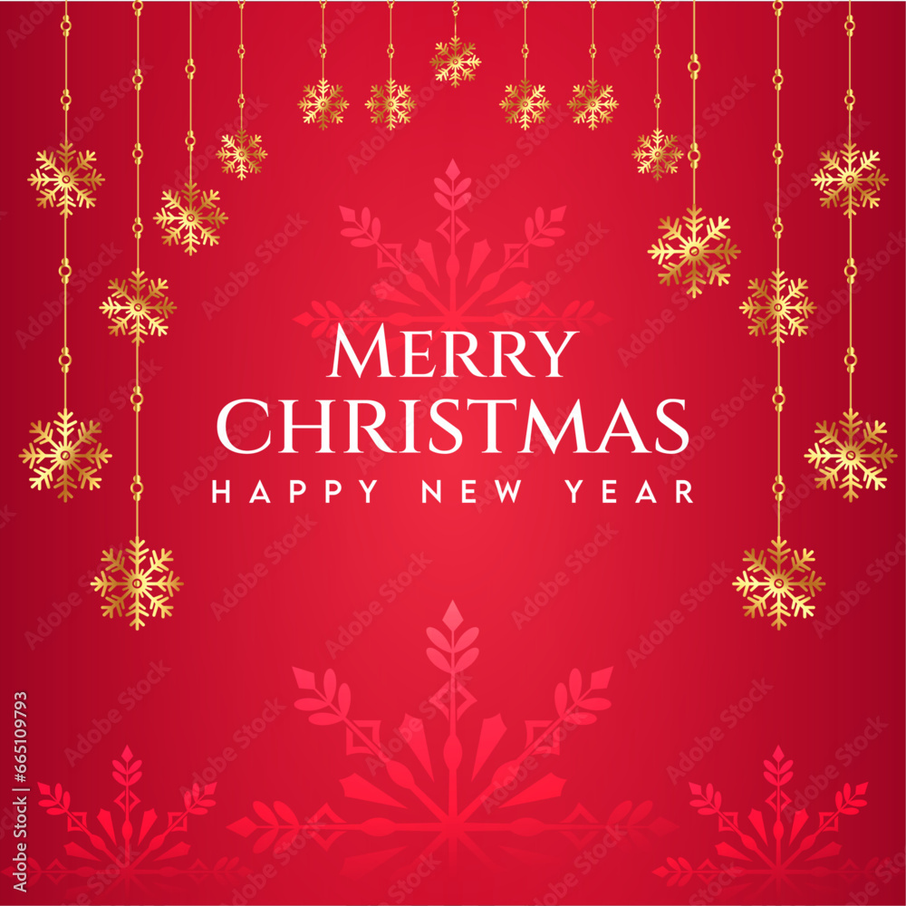 merry christmas red poster or banner background or social media wish cards for christmas