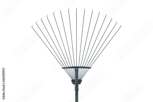 Top view of leaf rake isolated on white background