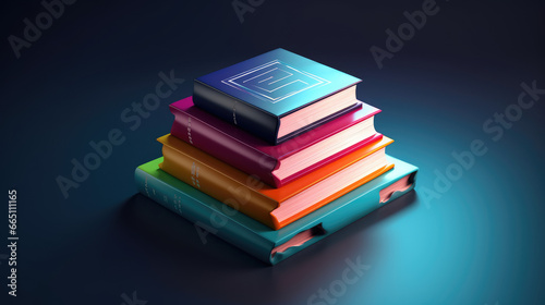 3d Books icon for web design isolated, Education and online class concept. Eps 10 Vector.