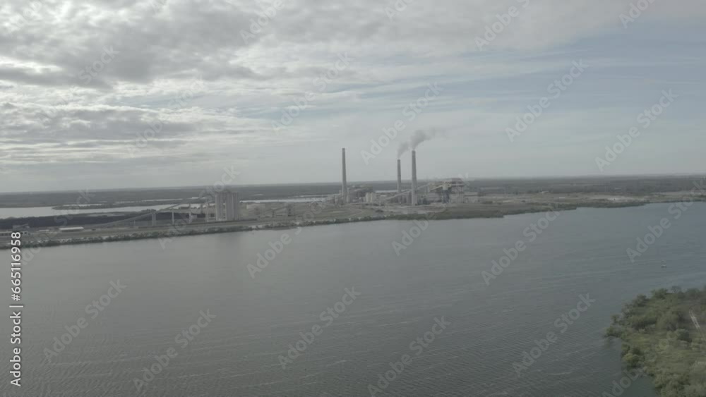 Power Plant - Drone shot track left over v1 - LOG Power Plant - Drone shot track left over v1 - LOG