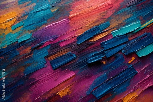Closeup of abstract colorful texture background.. Oil  acrylic brushstroke  pallet knife paint on canvas  Generative Ai 