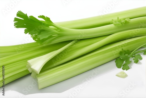 Celery images. Close up of a row of celery. Celery vegetable photo