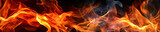 Fire flames on black background.