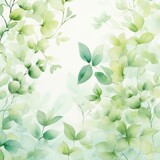 Watercolor floral illustration Green leaves .natural background