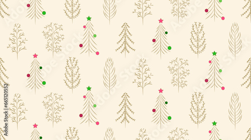 Christmas pattern with cute trees, winter background with Christmas trees.