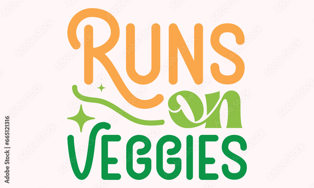 Fototapeta premium Runs on veggies Retro SVG Design