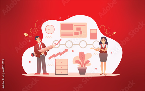 Business presentation flat illustration