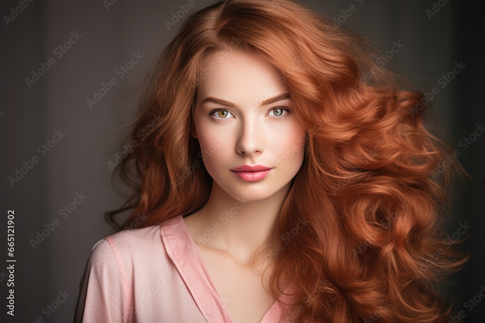 Beautiful hairstyle of woman after dyeing hair and making highlights in hair salon with professional hairstylist. Beautiful hairstyle of woman after dyeing hair and making highlights in hair salon with professional hairstylist.