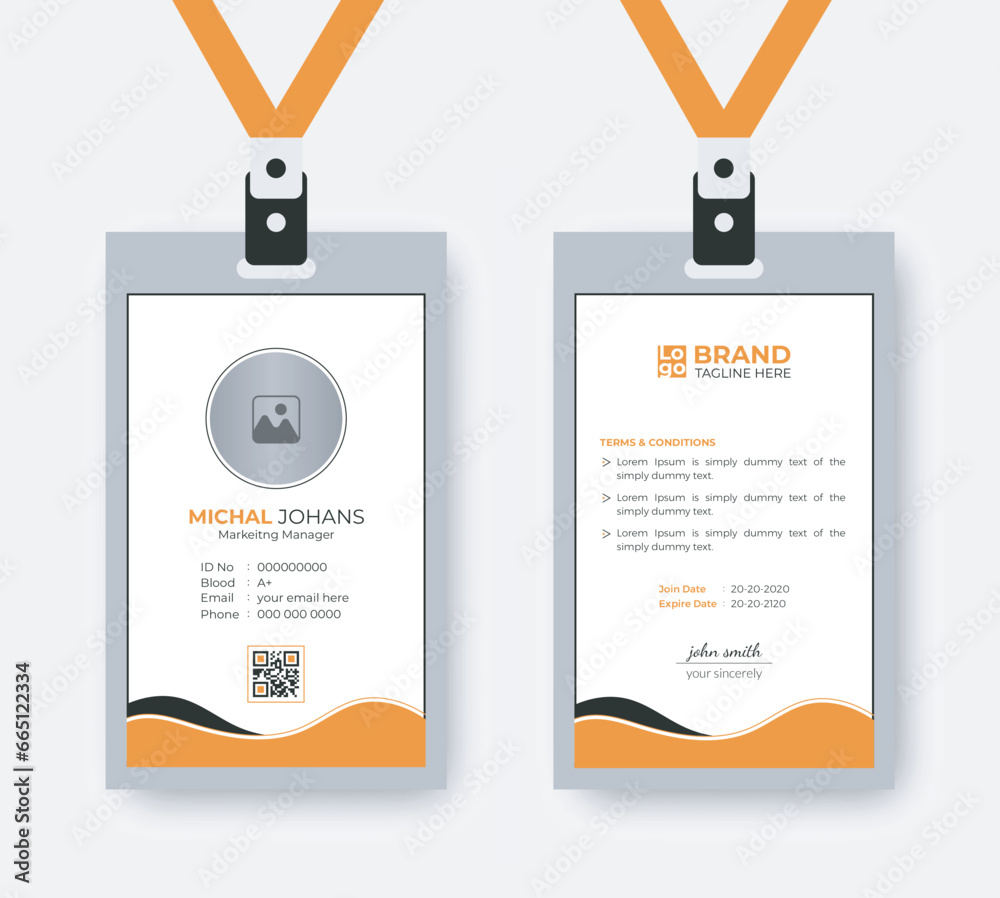 corporate Modern and simple business office id card design bundle. Corporate company employee identity card template corporate Modern and simple business office id card design bundle. Corporate company employee identity card template
