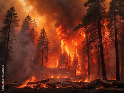 Leinwand Poster California forest fire