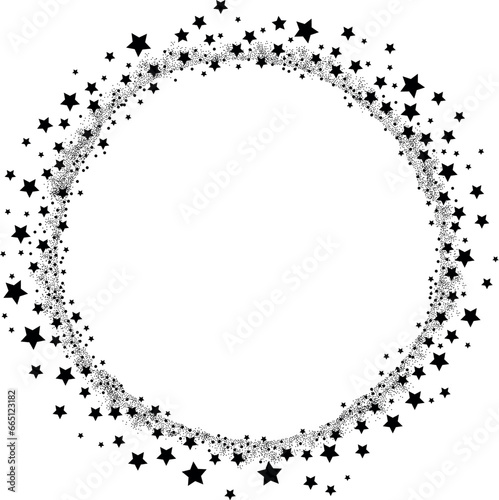 Celestial sparkle round circle frame.