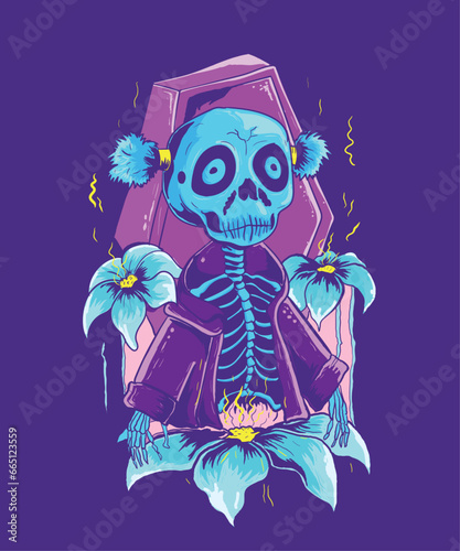 halloween skull with a skull