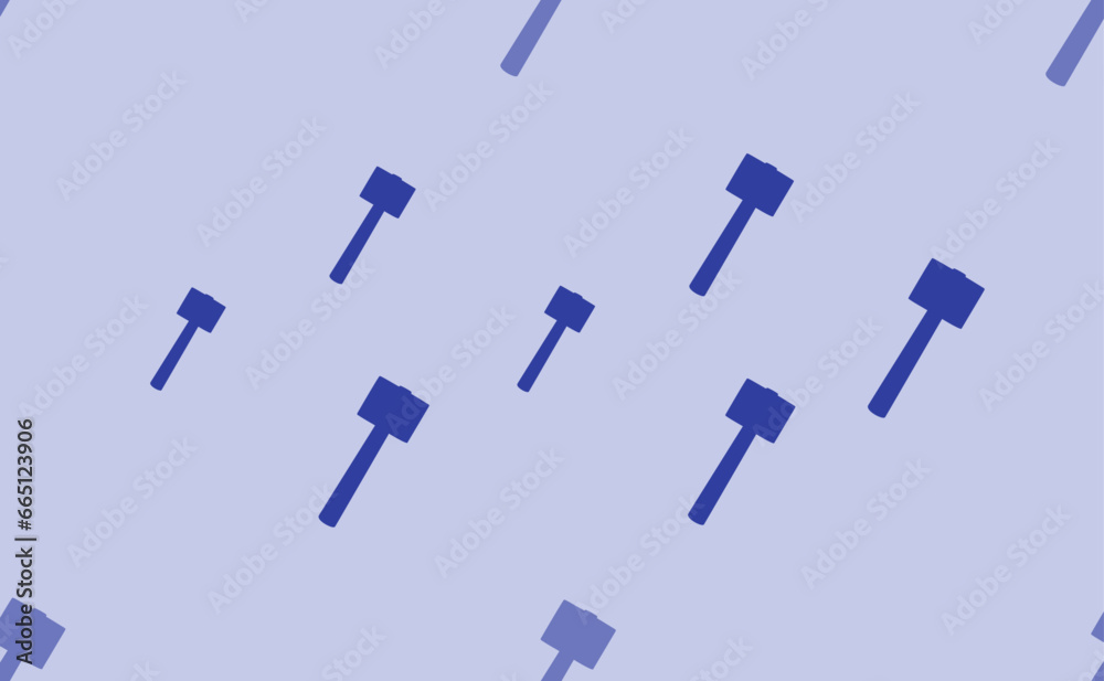 Seamless pattern of large isolated blue mallet symbols. The pattern is divided by a line of elements of lighter tones. Vector illustration on light blue background Seamless pattern of large isolated blue mallet symbols. The pattern is divided by a line of elements of lighter tones. Vector illustration on light blue background