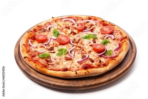 Pizza isolated on white background.