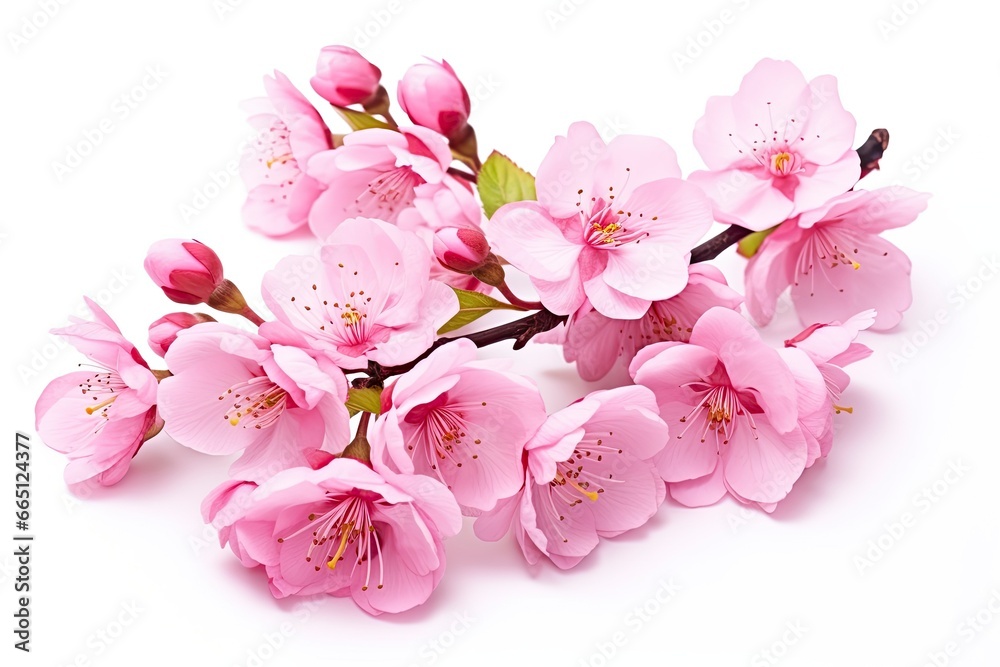 Sakura flowers isolated on white background.