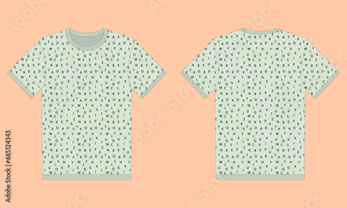 all over print design illustration t-shirt