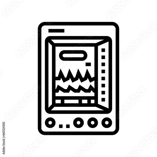 vital signs monitor ambulance line icon vector. vital signs monitor ambulance sign. isolated contour symbol black illustration