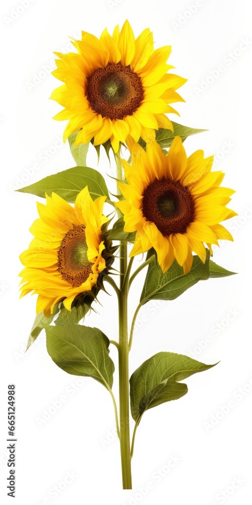 Sunflowers isolated on white background.
