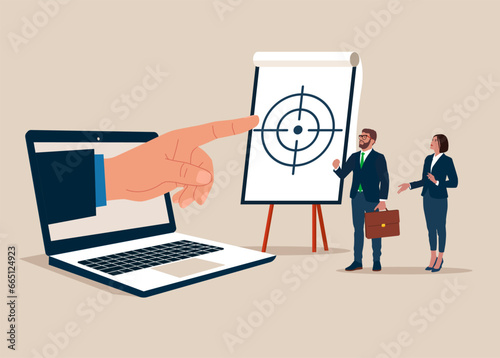 Scope of work,  plan or strategy in project management, goal and target. Flat vector illustration
