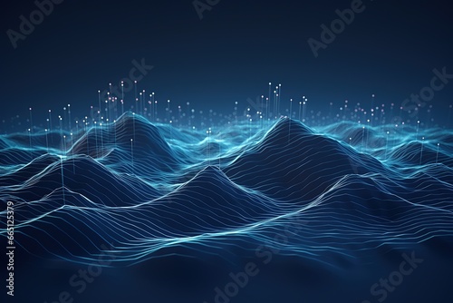 Transform modern data visualization in dark blue background