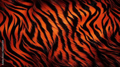  an orange and black tiger print background with a black background. generative ai