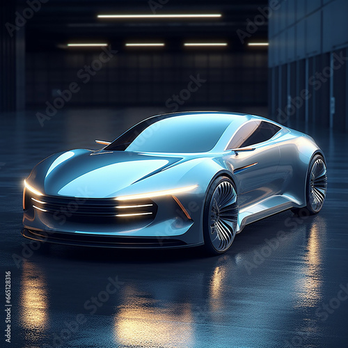 Car futuristic future technology space nature lines modern design industry speed eco nature automobile truck robot traffic © AD