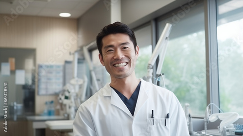 portrait of a ethnic doctor in a laboratory