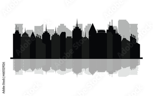 City Buildings Illustration Silhouettes Vector art