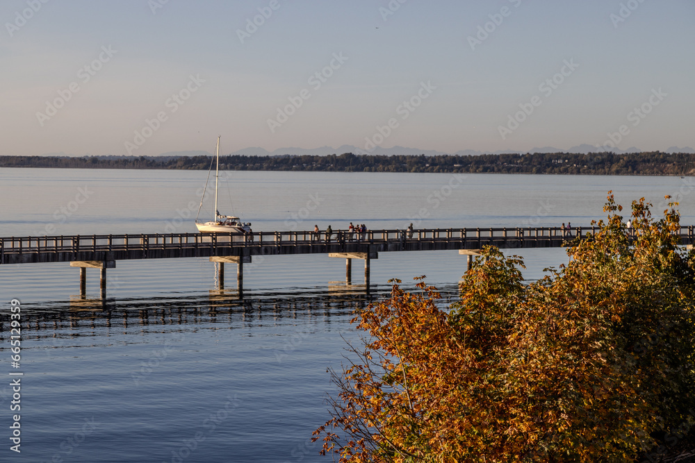 Obraz premium pier at sunset
