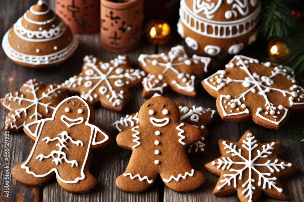 christmas gingerbread cookies and gingerbread