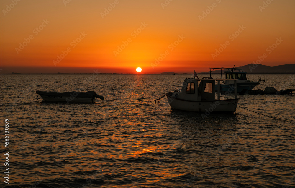 Silhouette shots at sunset by the sea