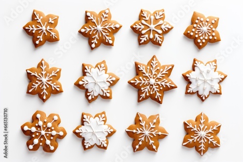 set of star-shaped cookies on white background