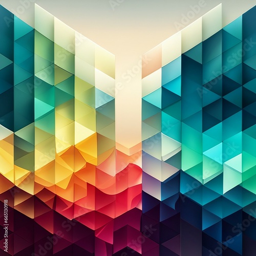Abstract 2D geometric colorful background