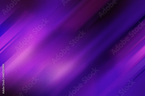 Template with blurred lines effect in motion. Neon purple color gradient background, grainy blurry texture effect, banner abstract design, copy space. 