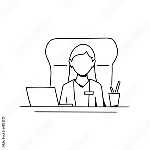 Visionary CEO Leadership Handdrawn Icon