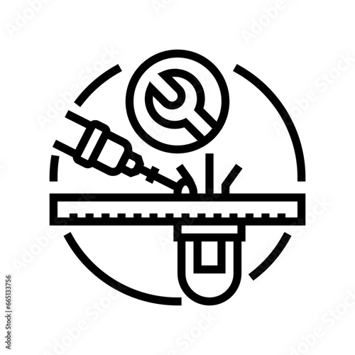 soldering components electronics line icon vector. soldering components electronics sign. isolated contour symbol black illustration