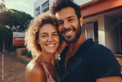 African American happy couple selfie man woman vacation joyful smiling positive walk feeling love laughter hugs romance together married enjoying two people family outside relationship happiness fun