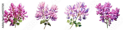 Corydalis Flower Hyperrealistic Highly Detailed Isolated On Transparent Background Png File
