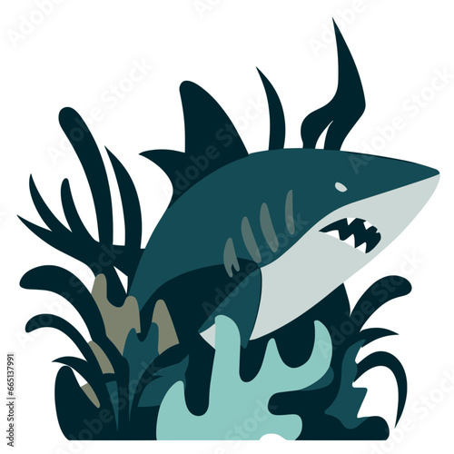 Blue Shark in Coral