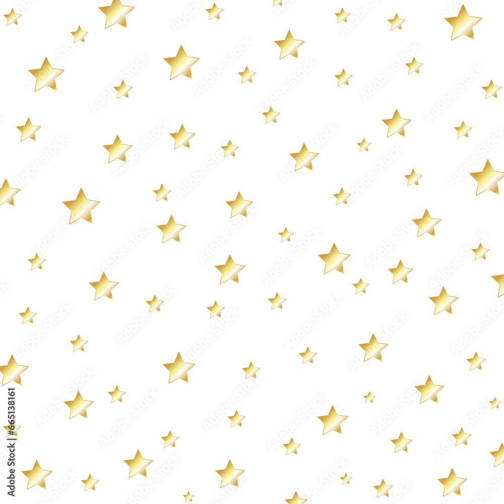 Golden five-pointed stars. Christmas holiday background design