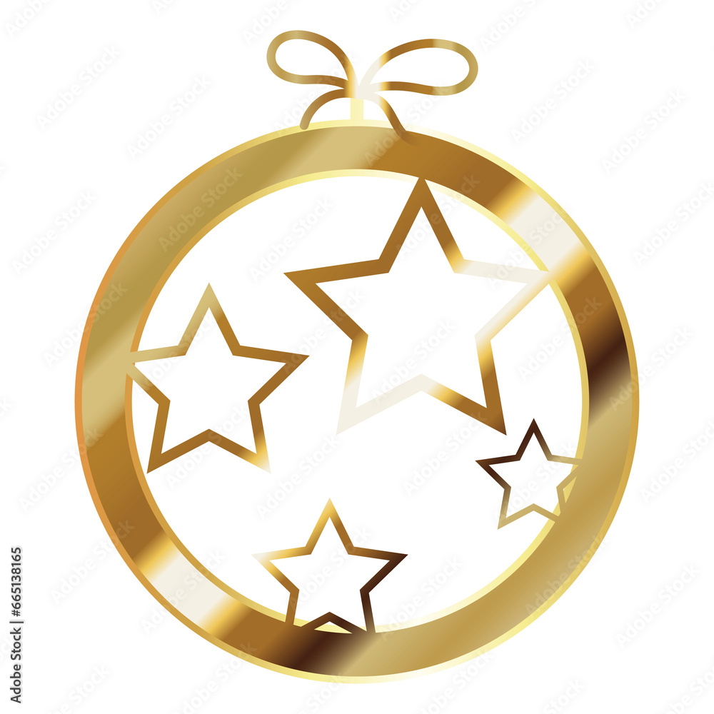 Golden unique Christmas tree balls hang symbol Golden unique Christmas tree balls hang symbol